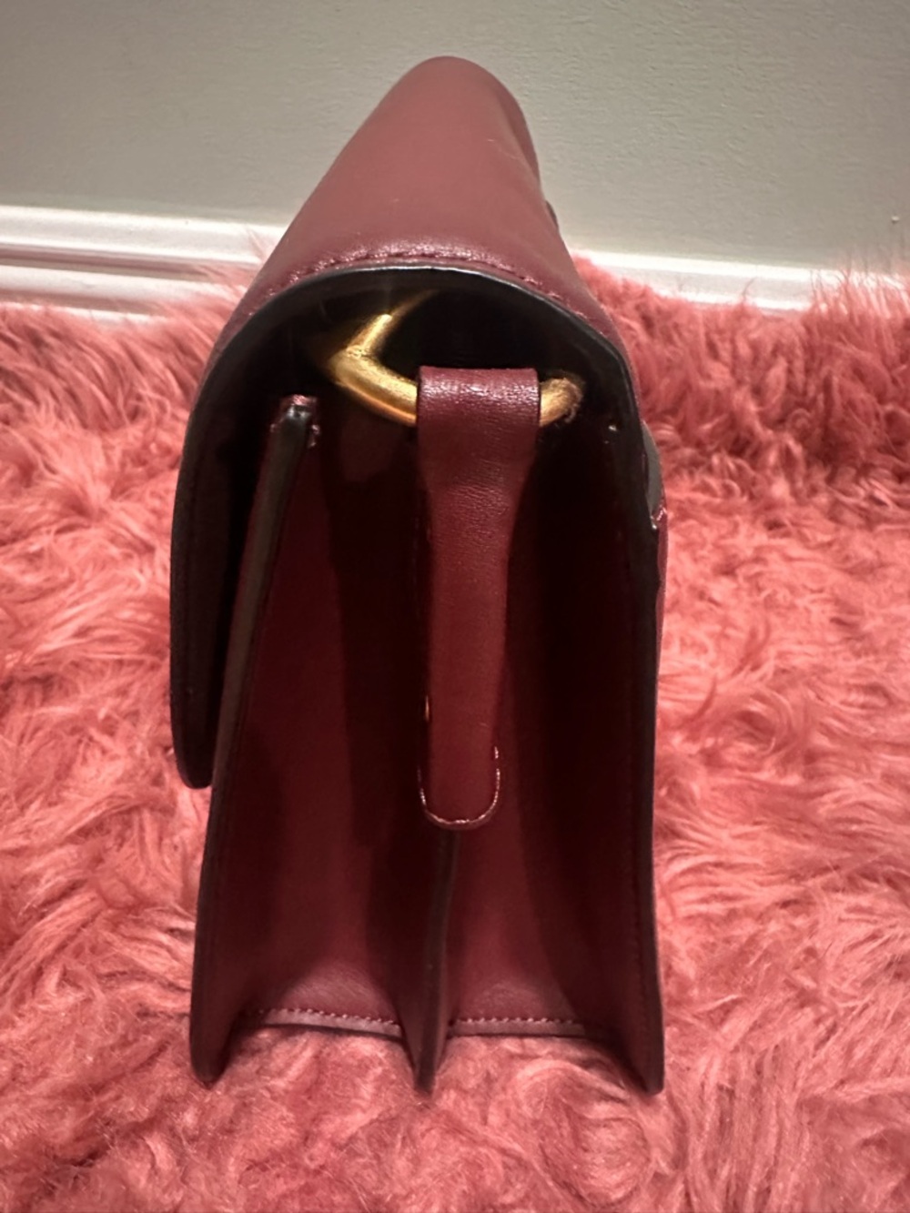 COACH Beat Bag Burgandy Wine Oxblood Leather Shoulder Crossbody Bag Purse Chain - Picture 11 of 17